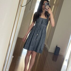 Guess Charcoal Denim Sleeveless Midi Dress
